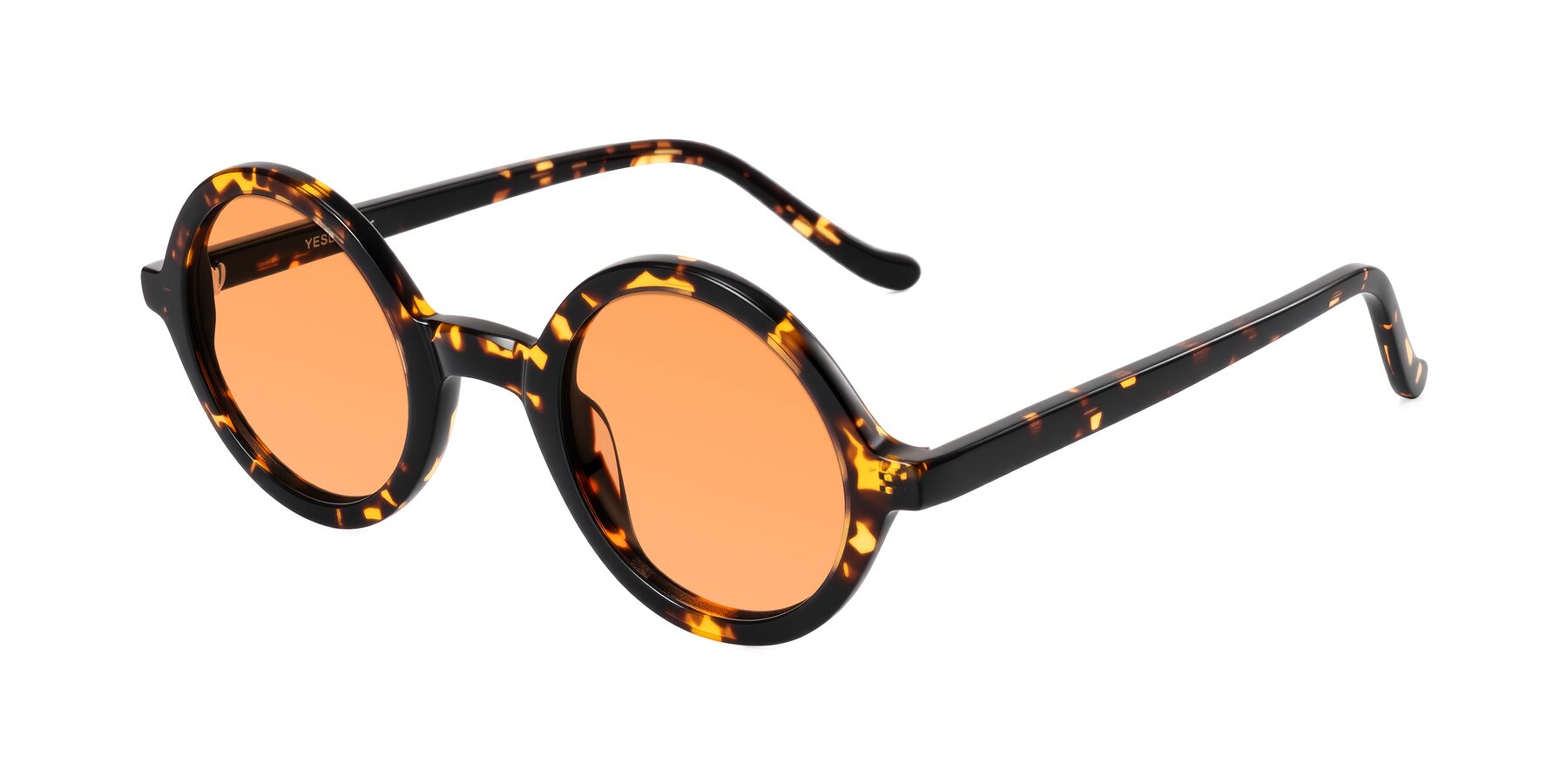 Angle of Chaplin in Dark Tortoise with Medium Orange Tinted Lenses