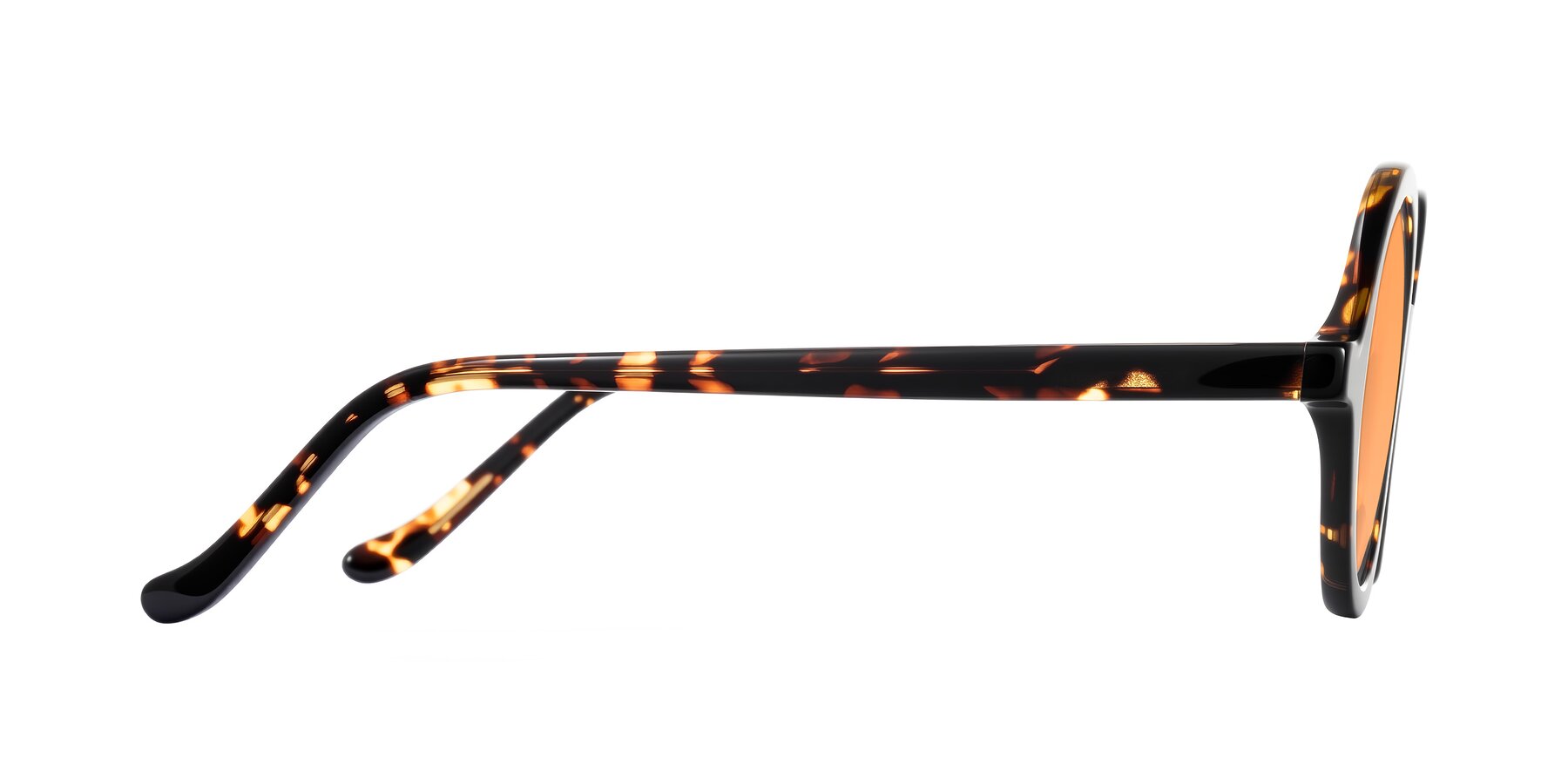 Side of Chaplin in Dark Tortoise with Medium Orange Tinted Lenses