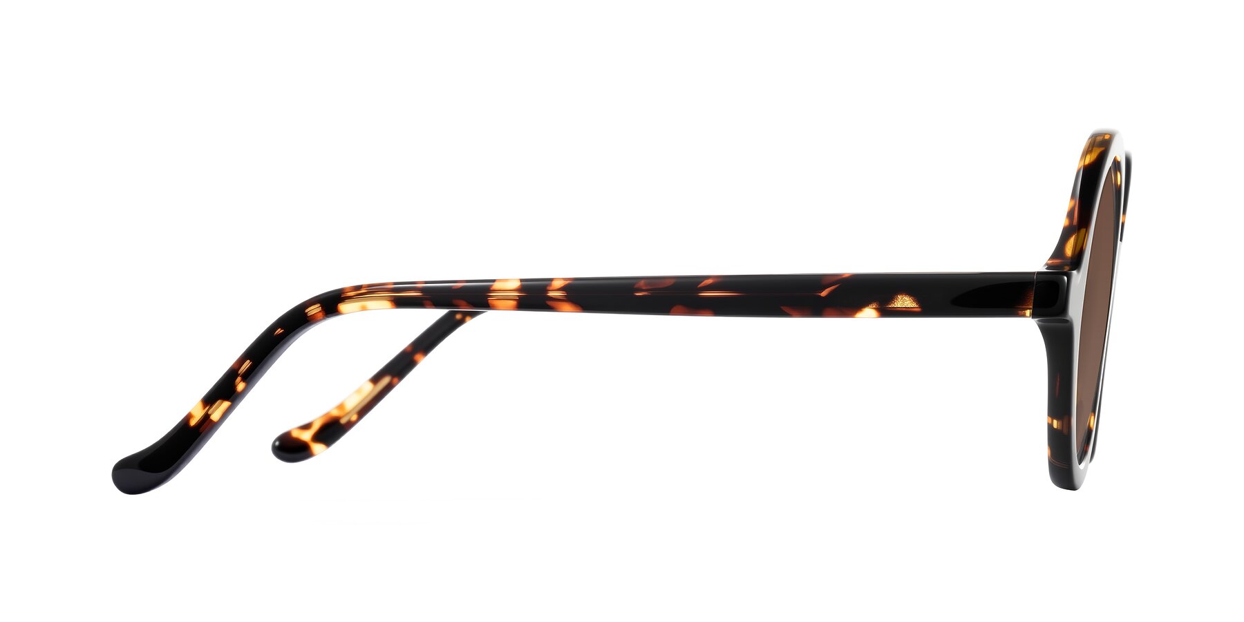 Side of Chaplin in Dark Tortoise with Brown Tinted Lenses