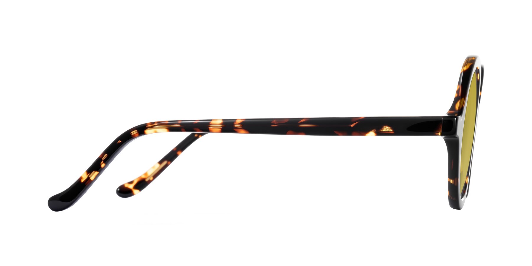 Side of Chaplin in Dark Tortoise with Champagne Tinted Lenses