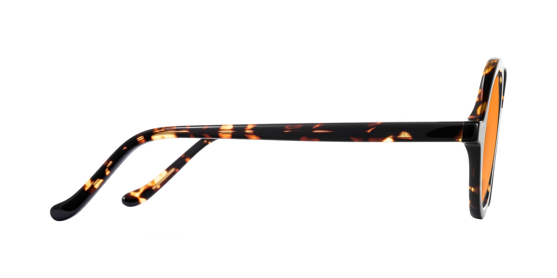 Side of Chaplin in Dark Tortoise with Orange Tinted Lenses