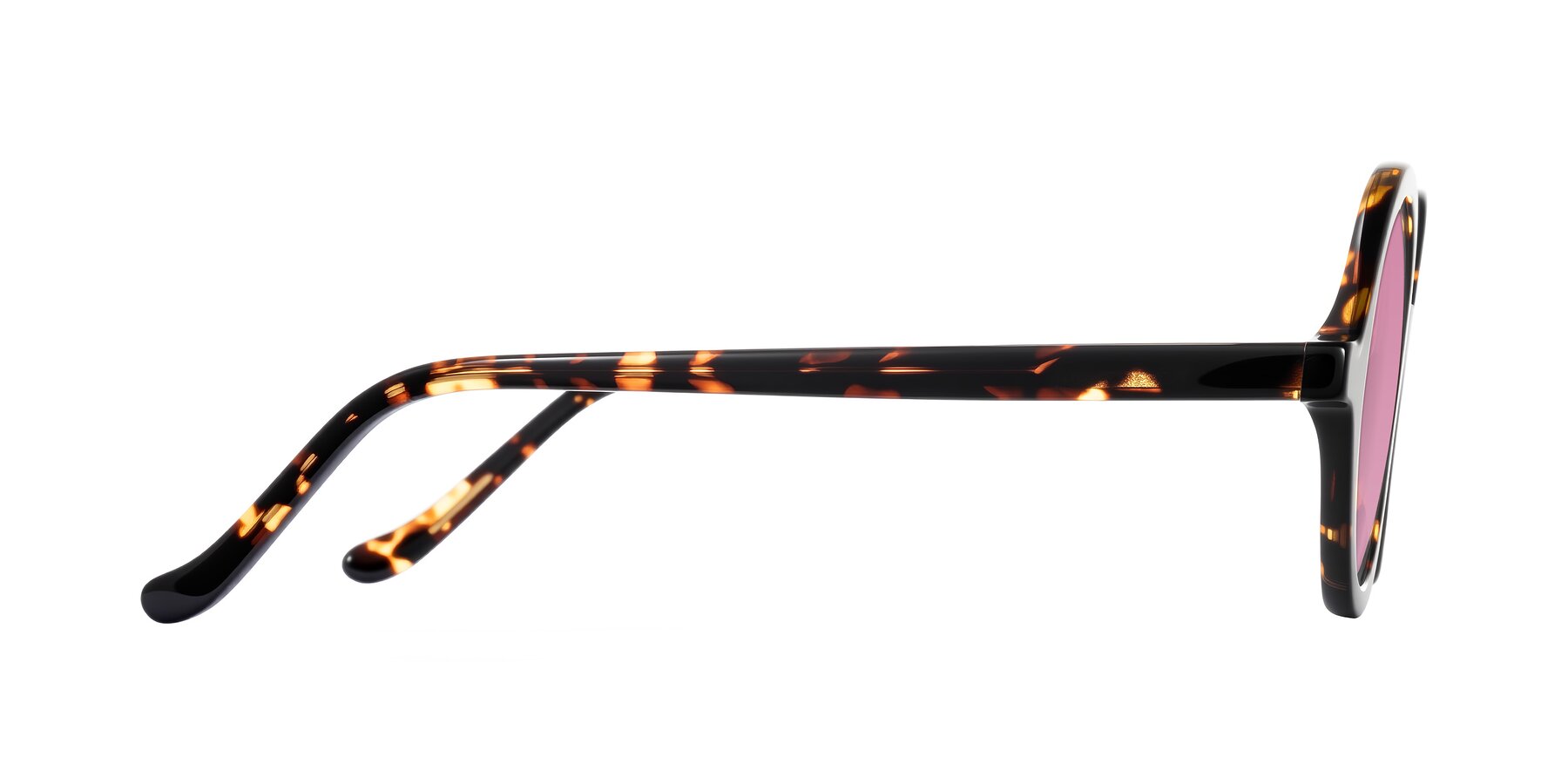 Side of Chaplin in Dark Tortoise with Medium Wine Tinted Lenses