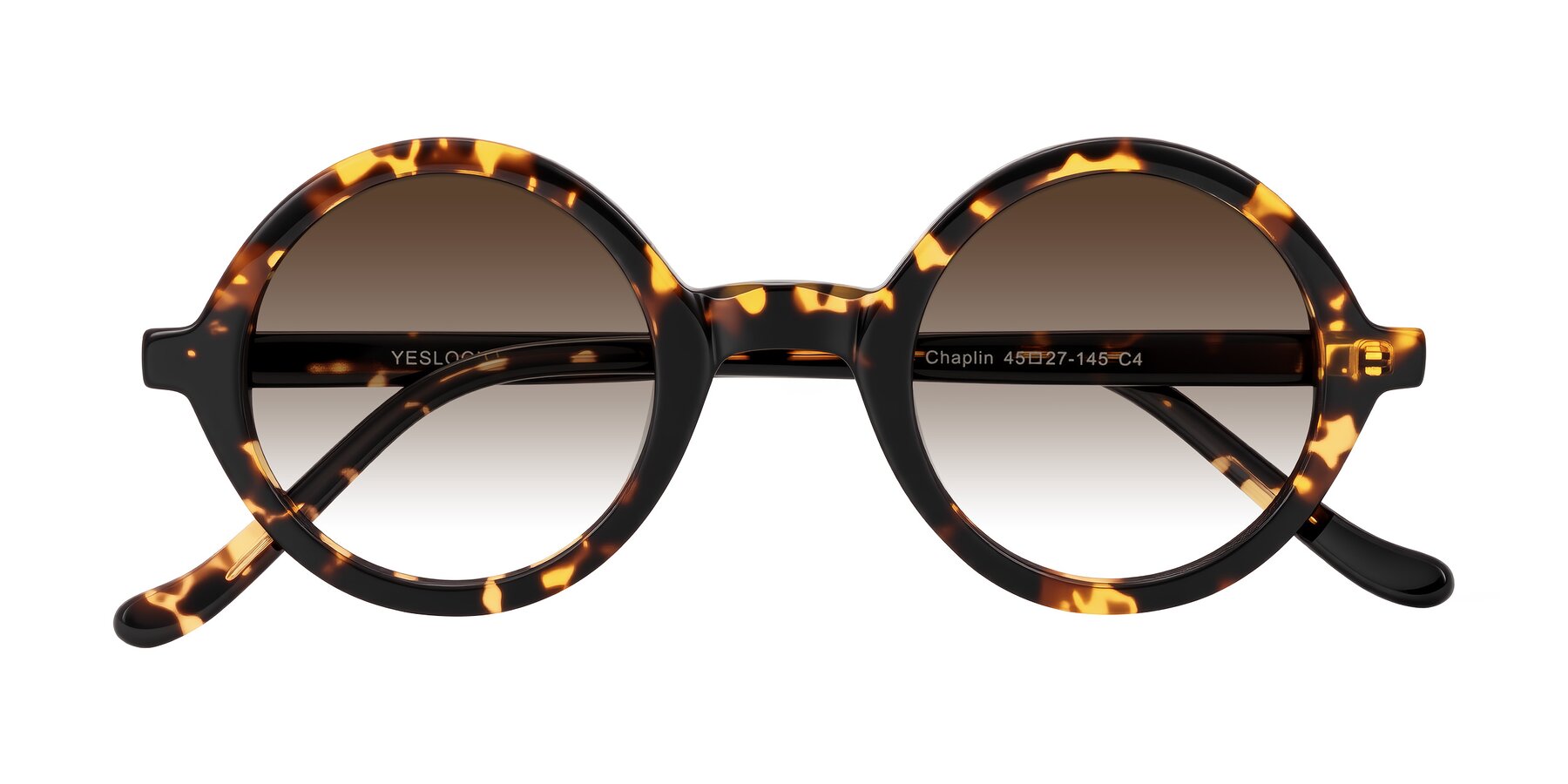 Folded Front of Chaplin in Dark Tortoise with Brown Gradient Lenses