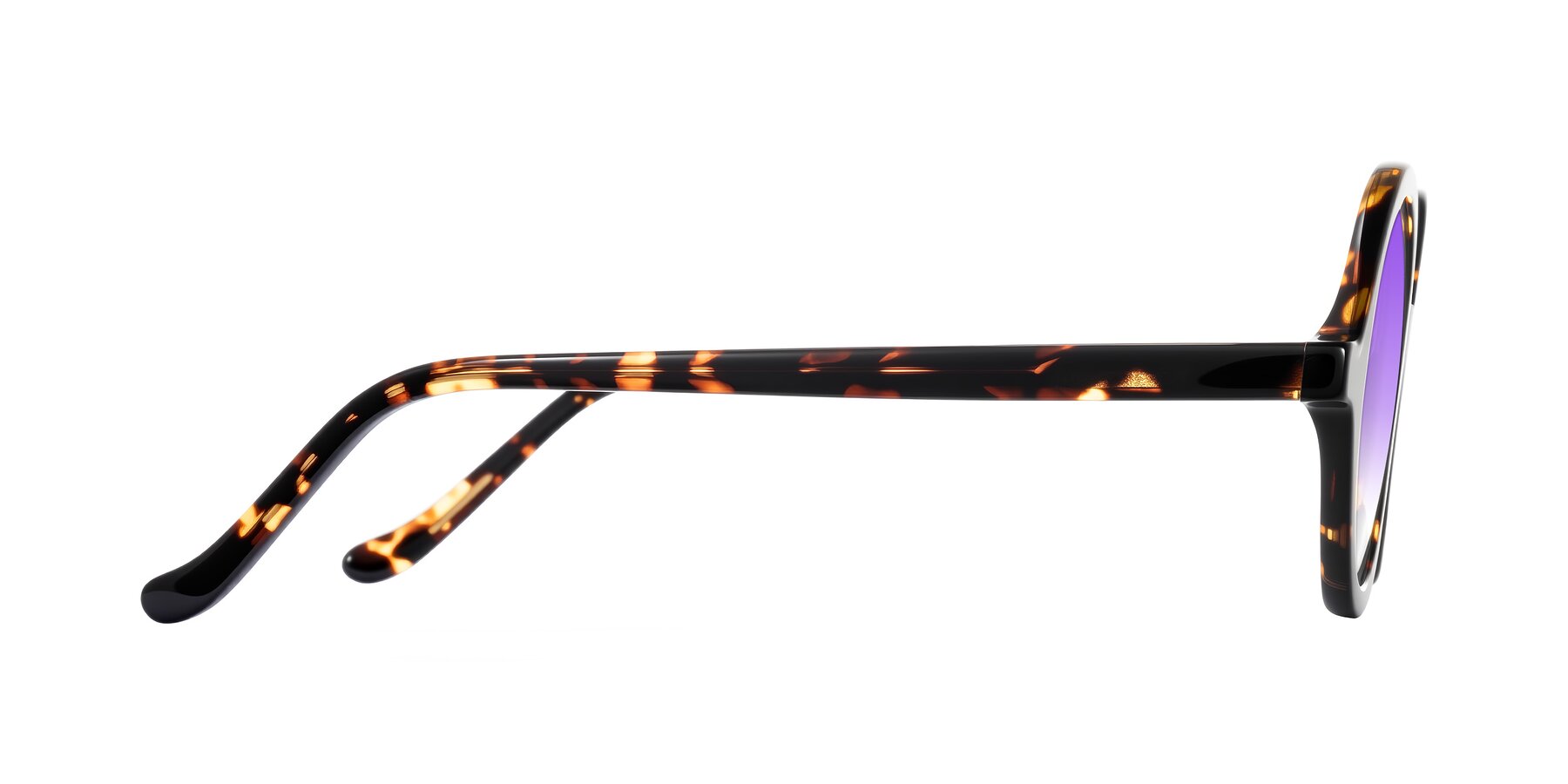 Side of Chaplin in Dark Tortoise with Purple Gradient Lenses