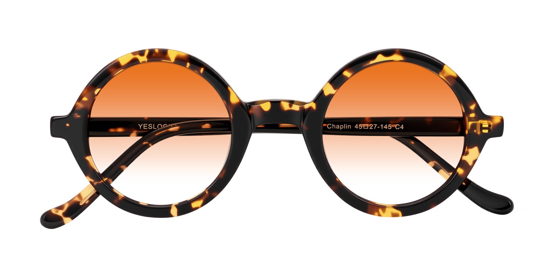 Folded Front of Chaplin in Dark Tortoise with Orange Gradient Lenses