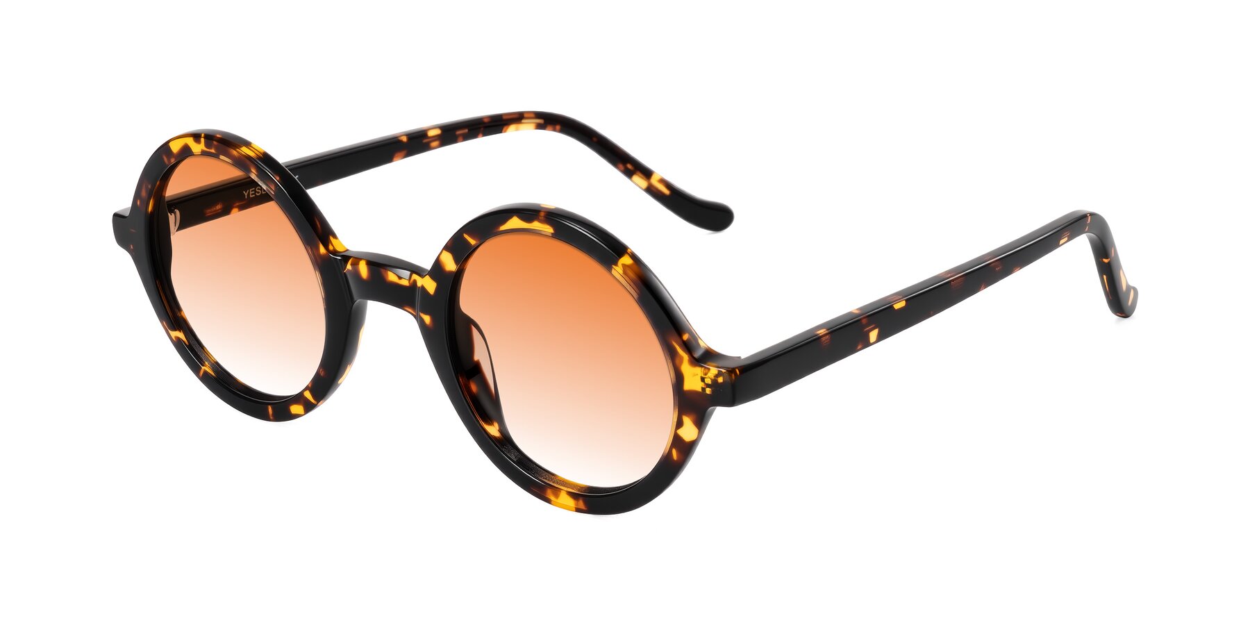 Angle of Chaplin in Dark Tortoise with Orange Gradient Lenses