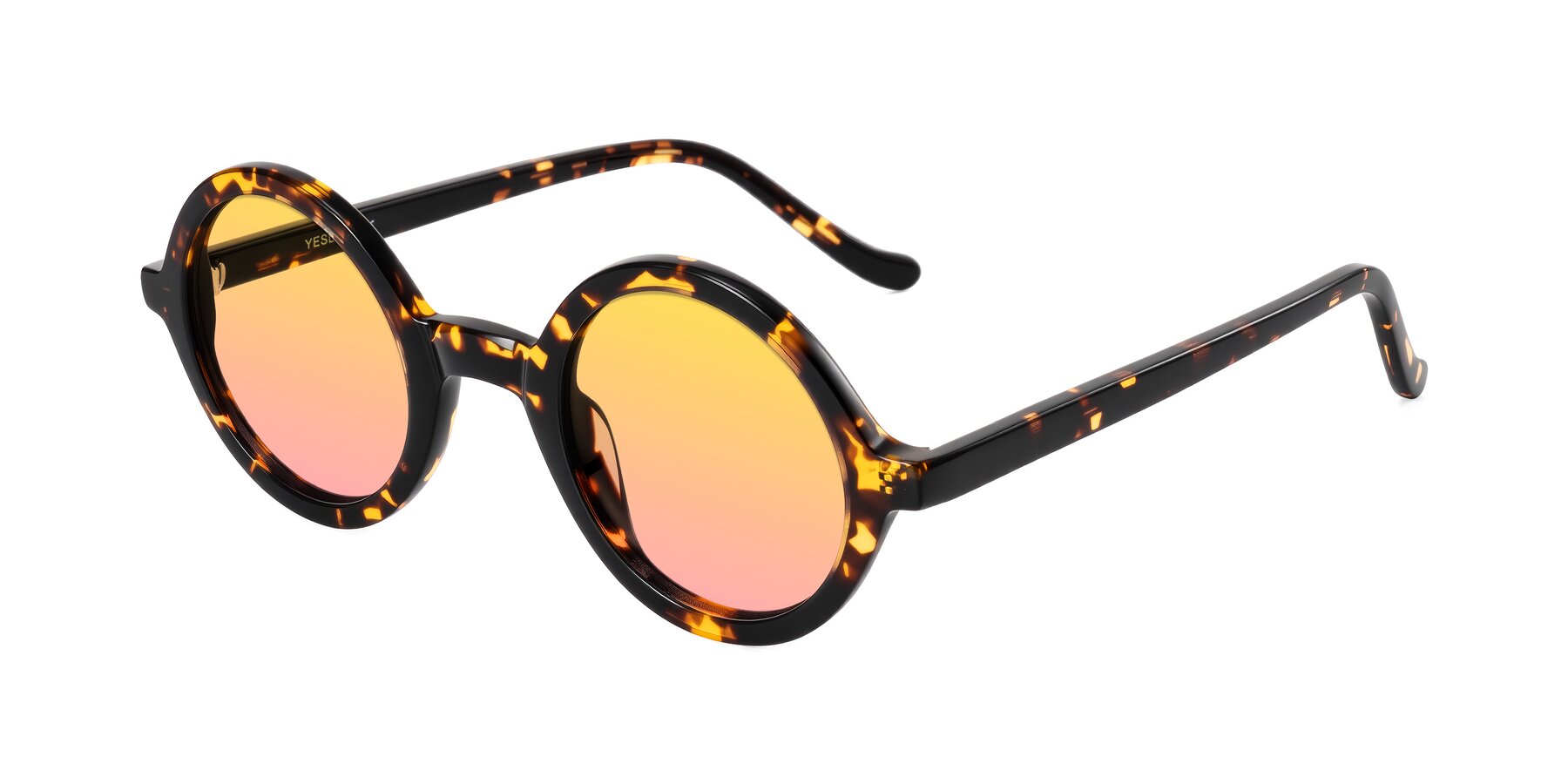 Angle of Chaplin in Dark Tortoise with Yellow / Pink Gradient Lenses