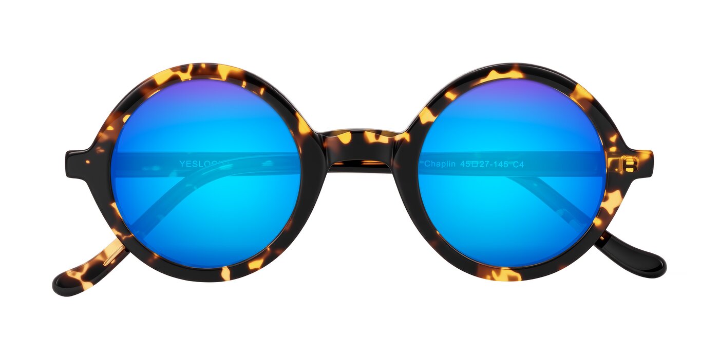 Chaplin - Dark Tortoise Flash Mirrored Sunglasses