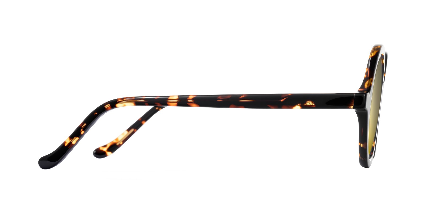 Side of Chaplin in Dark Tortoise with Gold Mirrored Lenses