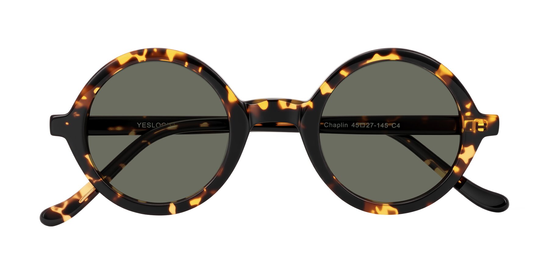 Folded Front of Chaplin in Dark Tortoise with Gray Polarized Lenses