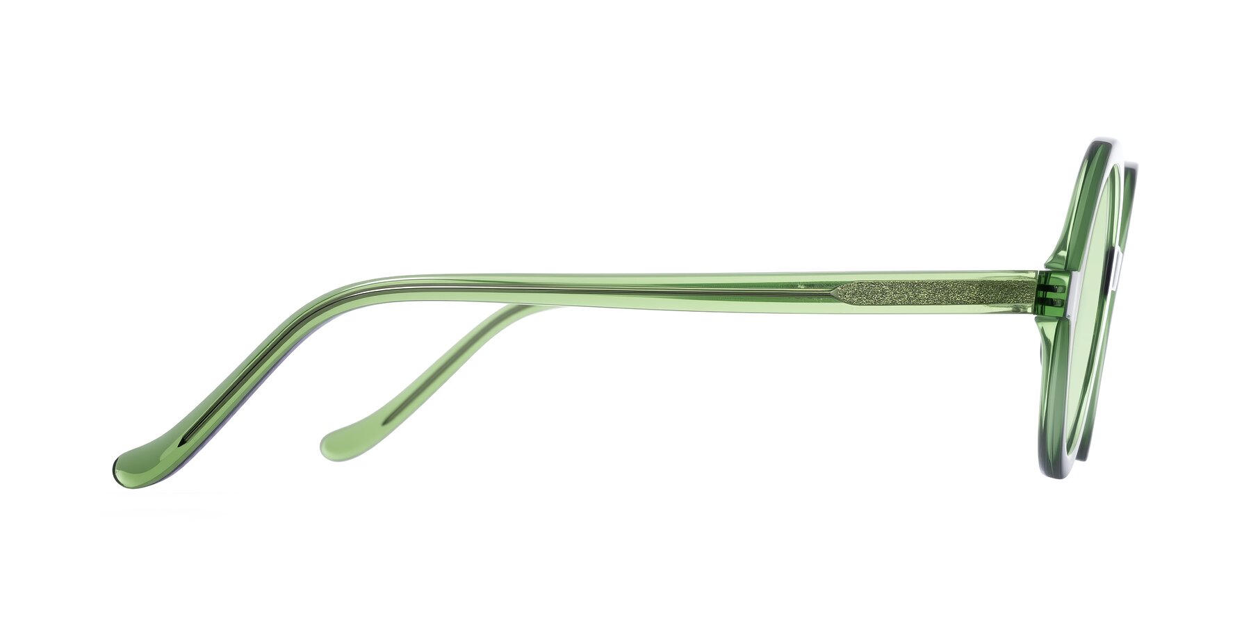 Side of Chaplin in Green with Light Green Tinted Lenses