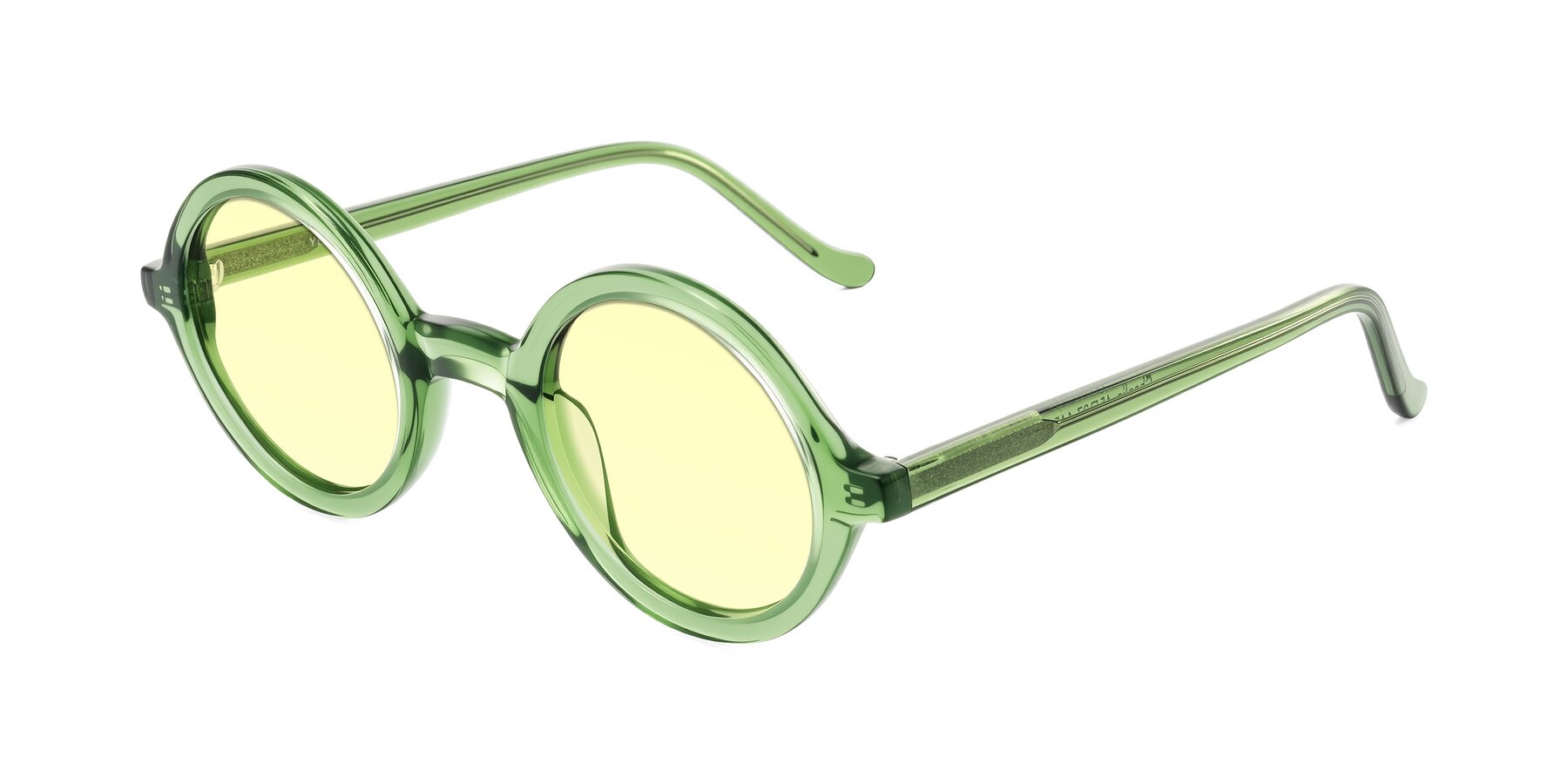 Angle of Chaplin in Green with Light Yellow Tinted Lenses