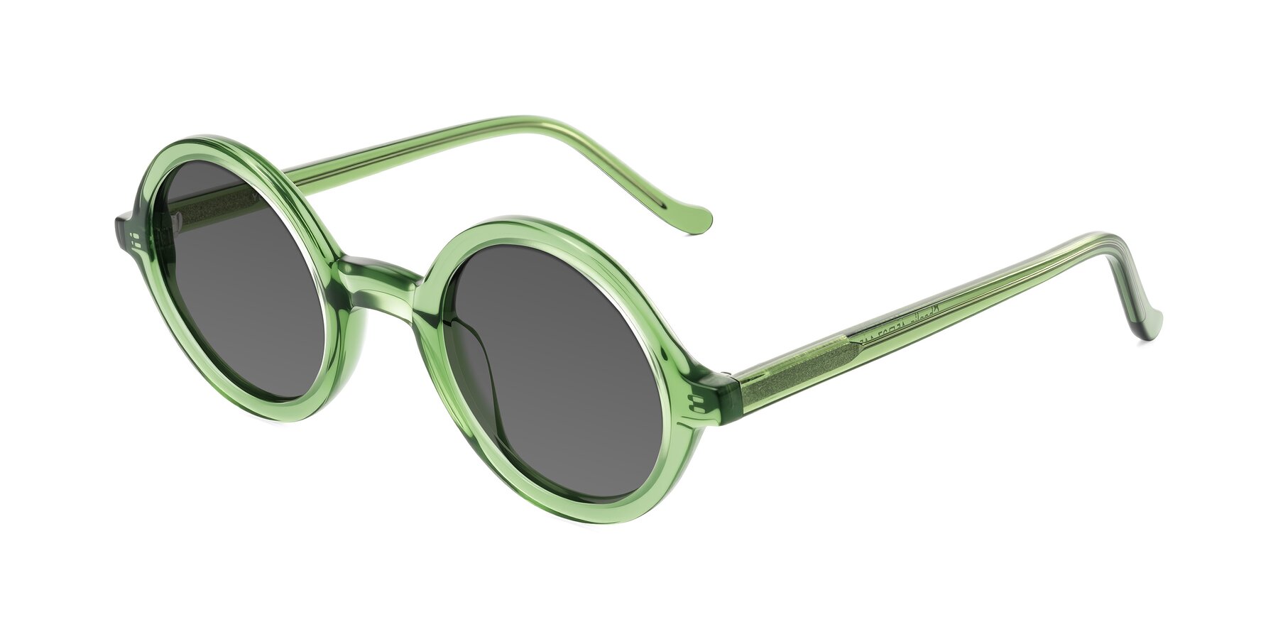 Angle of Chaplin in Green with Medium Gray Tinted Lenses