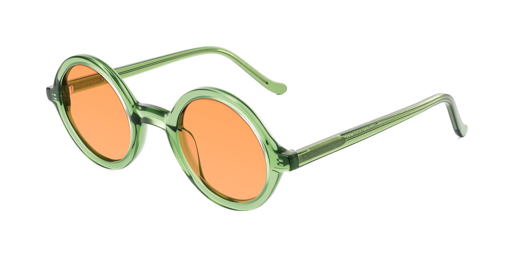 Angle of Chaplin in Green with Medium Orange Tinted Lenses