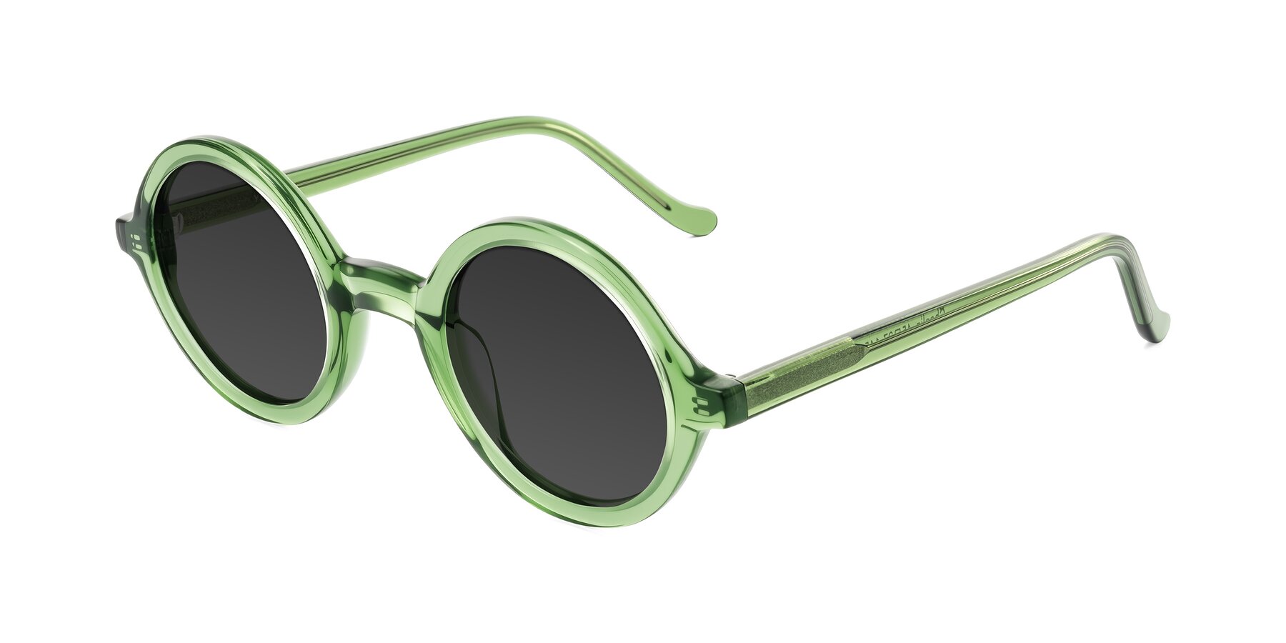 Angle of Chaplin in Green with Gray Tinted Lenses