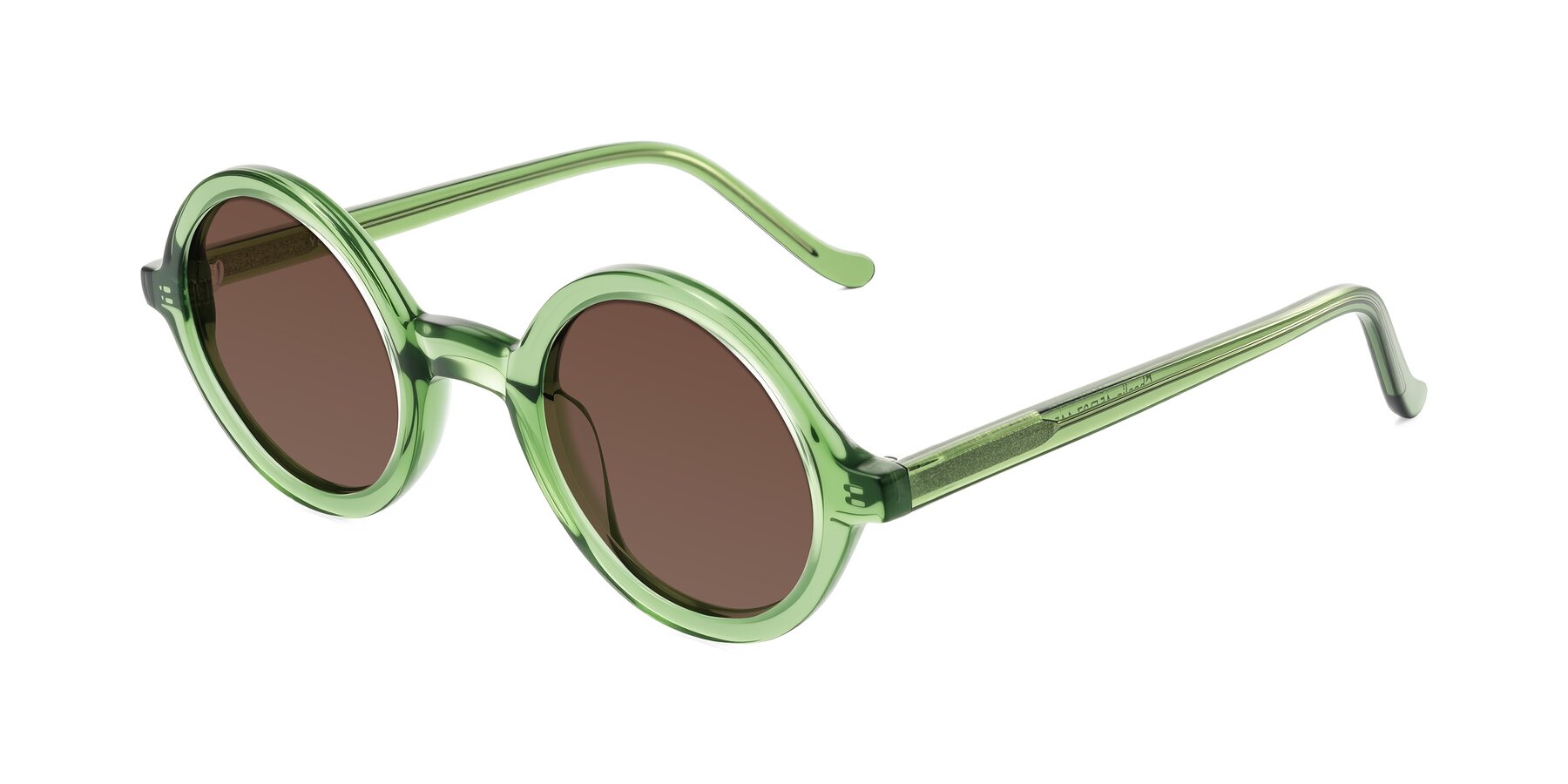 Angle of Chaplin in Green with Brown Tinted Lenses