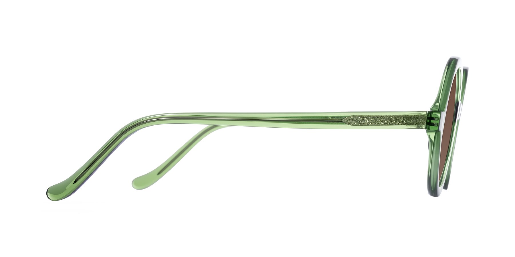 Side of Chaplin in Green with Brown Tinted Lenses