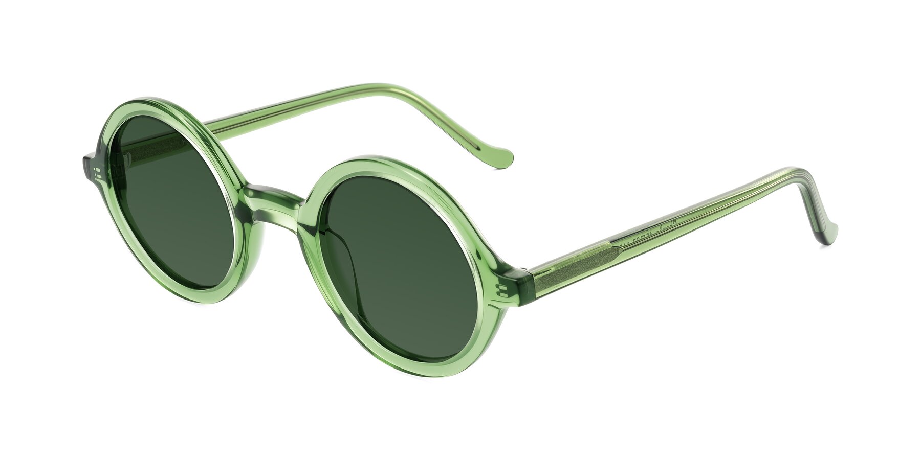 Angle of Chaplin in Green with Green Tinted Lenses