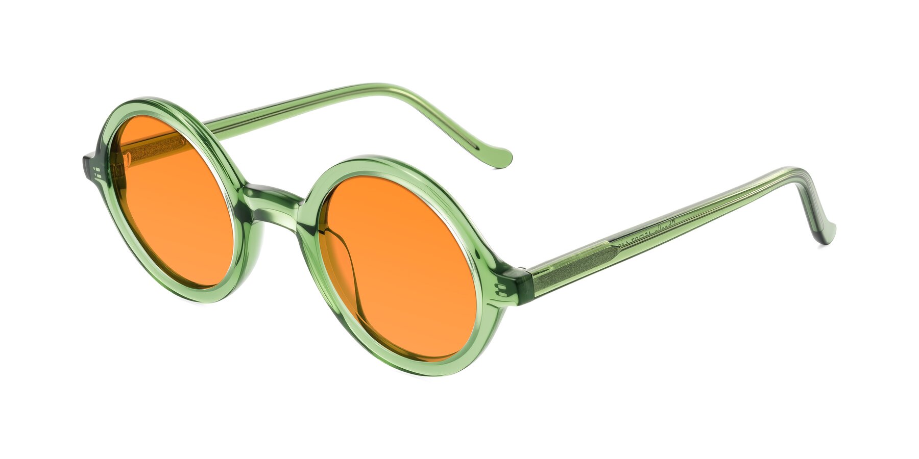 Angle of Chaplin in Green with Orange Tinted Lenses