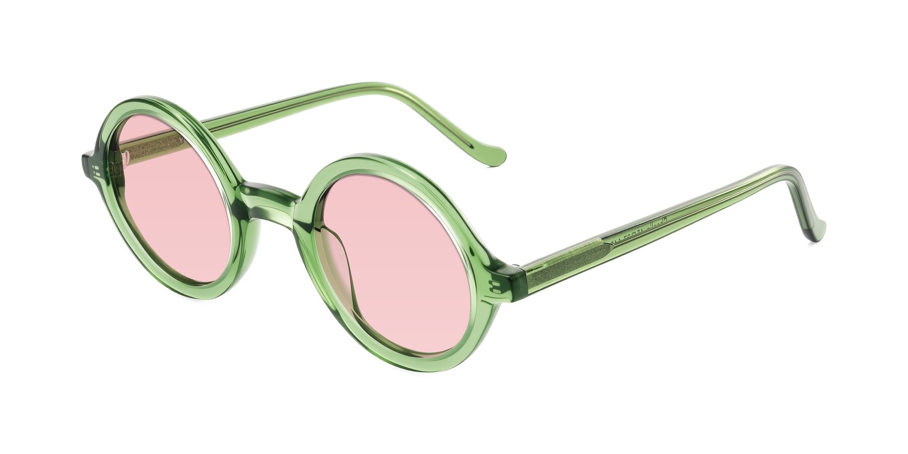 Angle of Chaplin in Green with Light Garnet Tinted Lenses