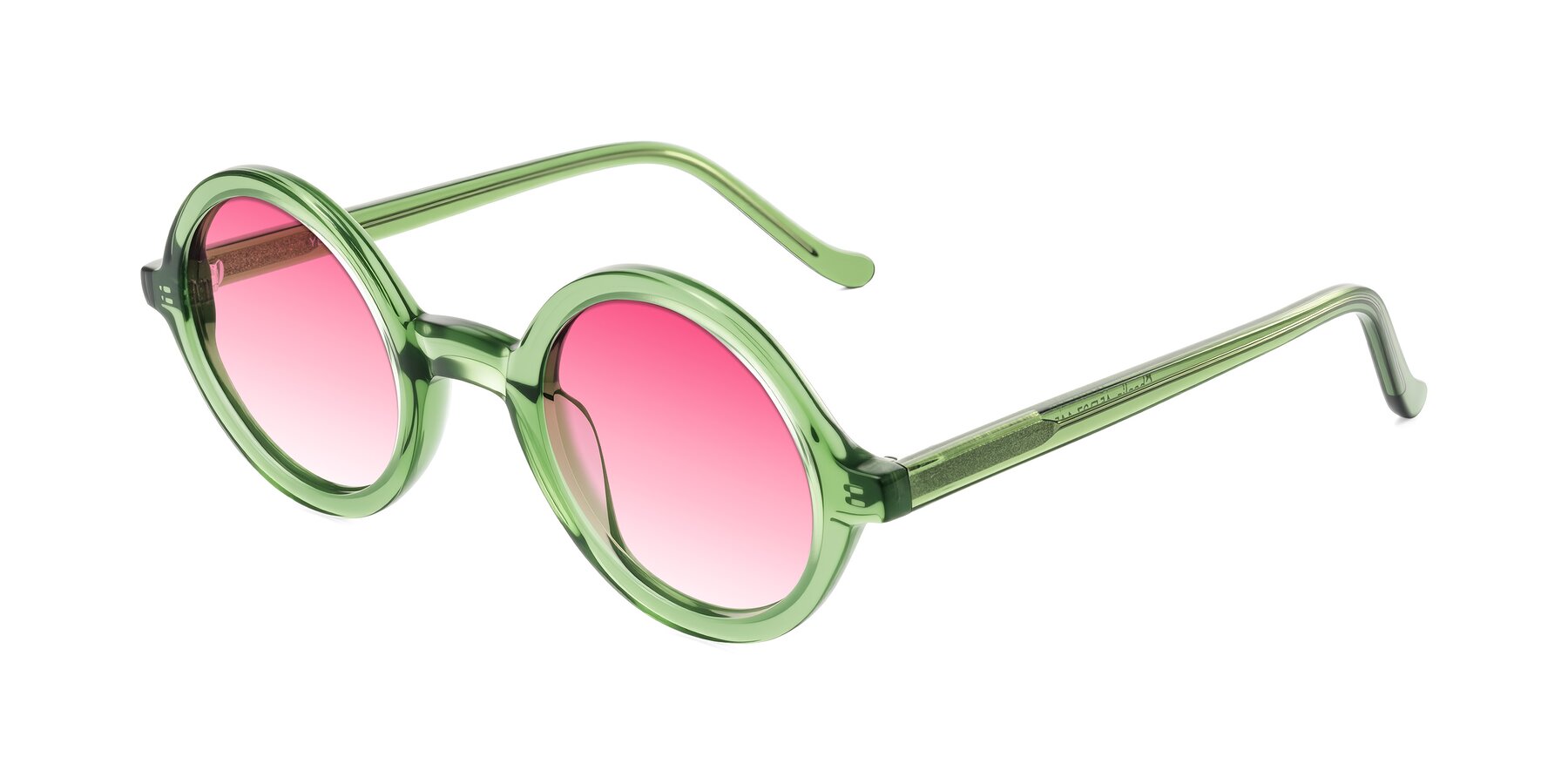 Angle of Chaplin in Green with Pink Gradient Lenses