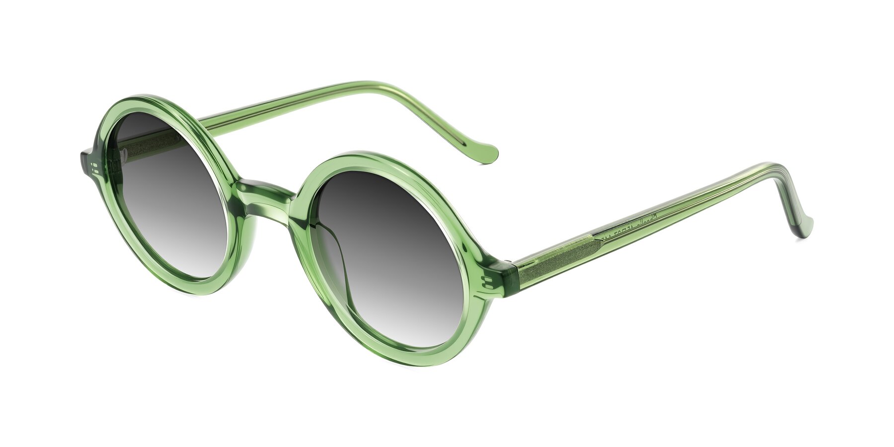 Angle of Chaplin in Green with Gray Gradient Lenses
