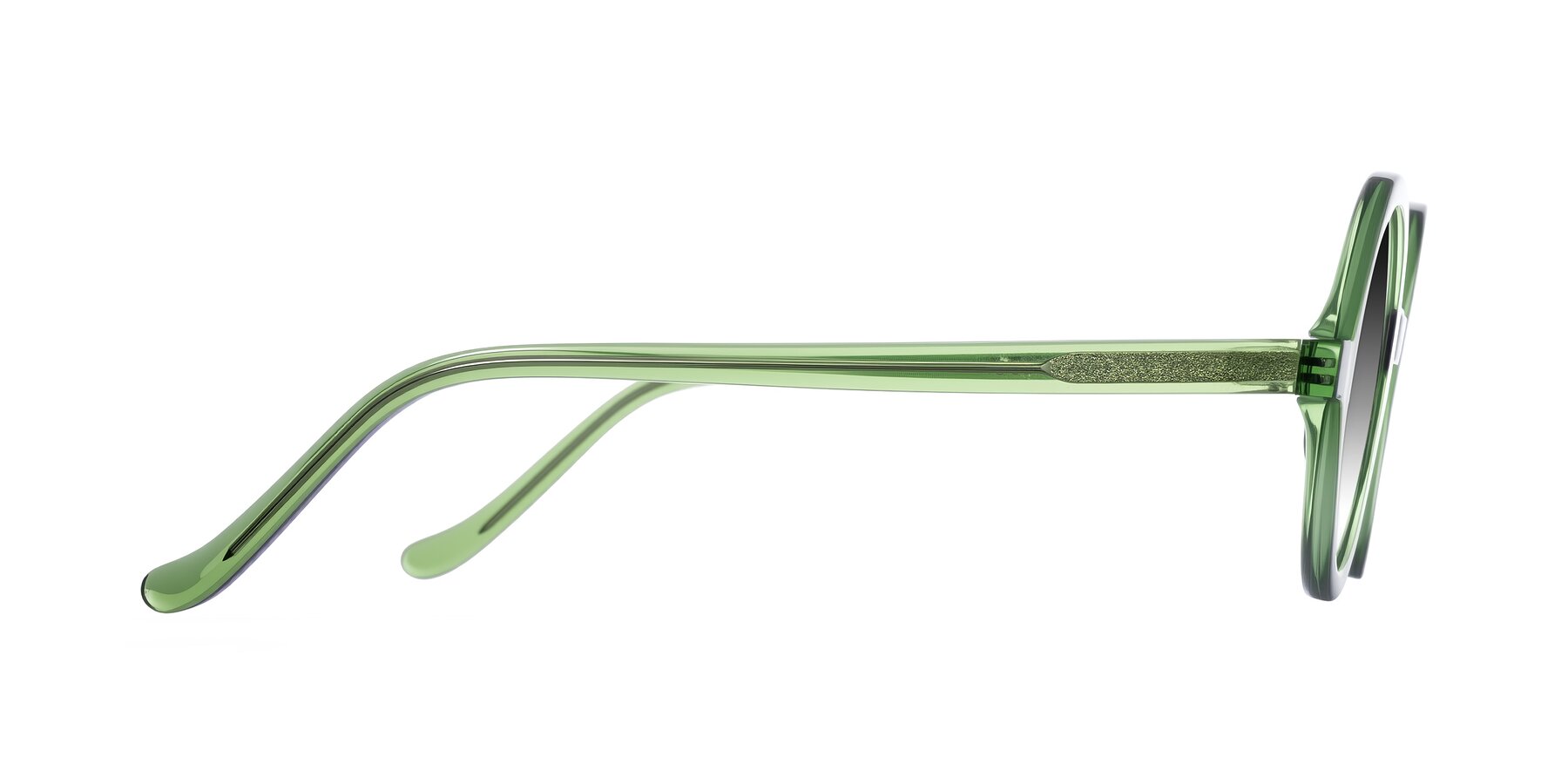 Side of Chaplin in Green with Gray Gradient Lenses