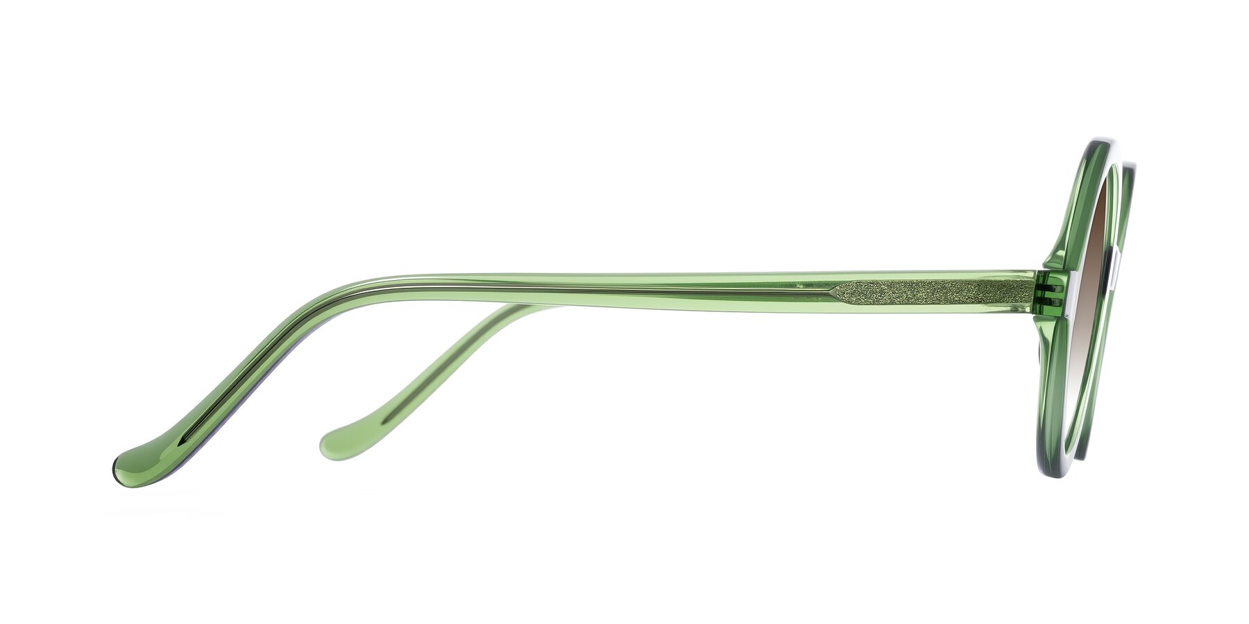 Side of Chaplin in Green with Brown Gradient Lenses