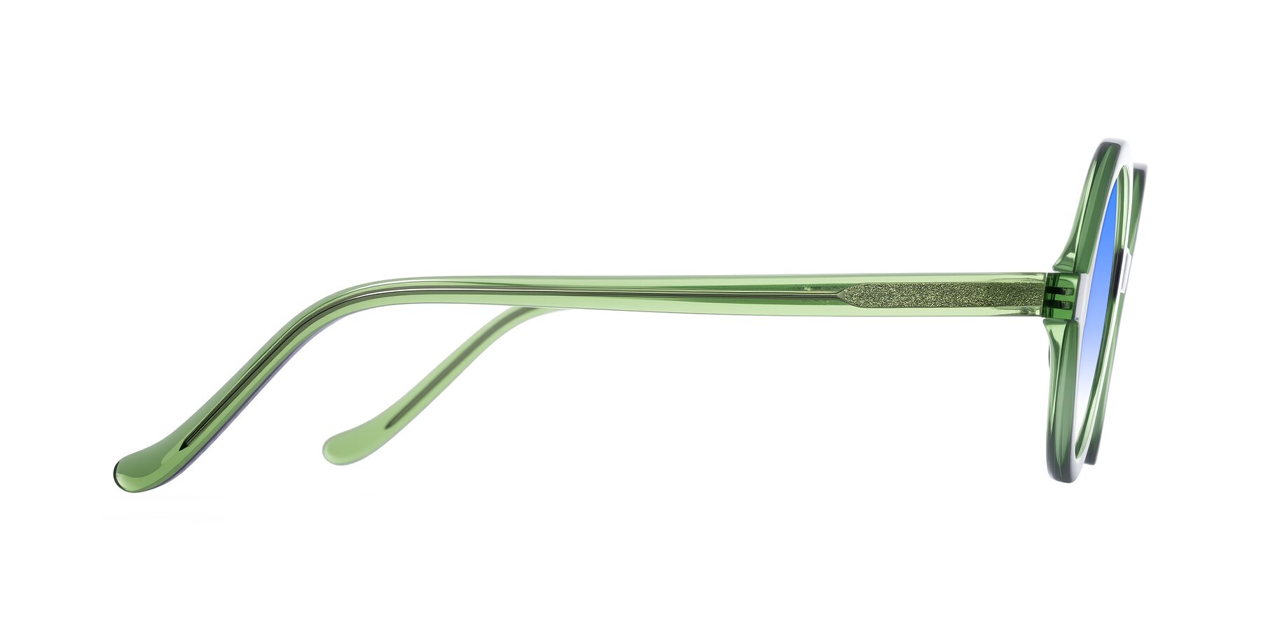 Side of Chaplin in Green with Blue Gradient Lenses