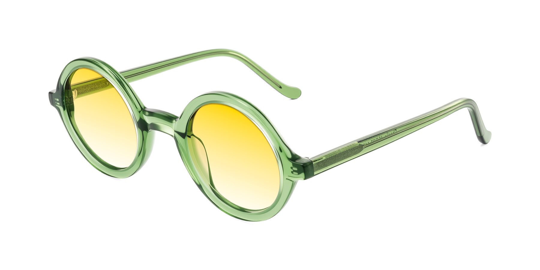 Angle of Chaplin in Green with Yellow Gradient Lenses