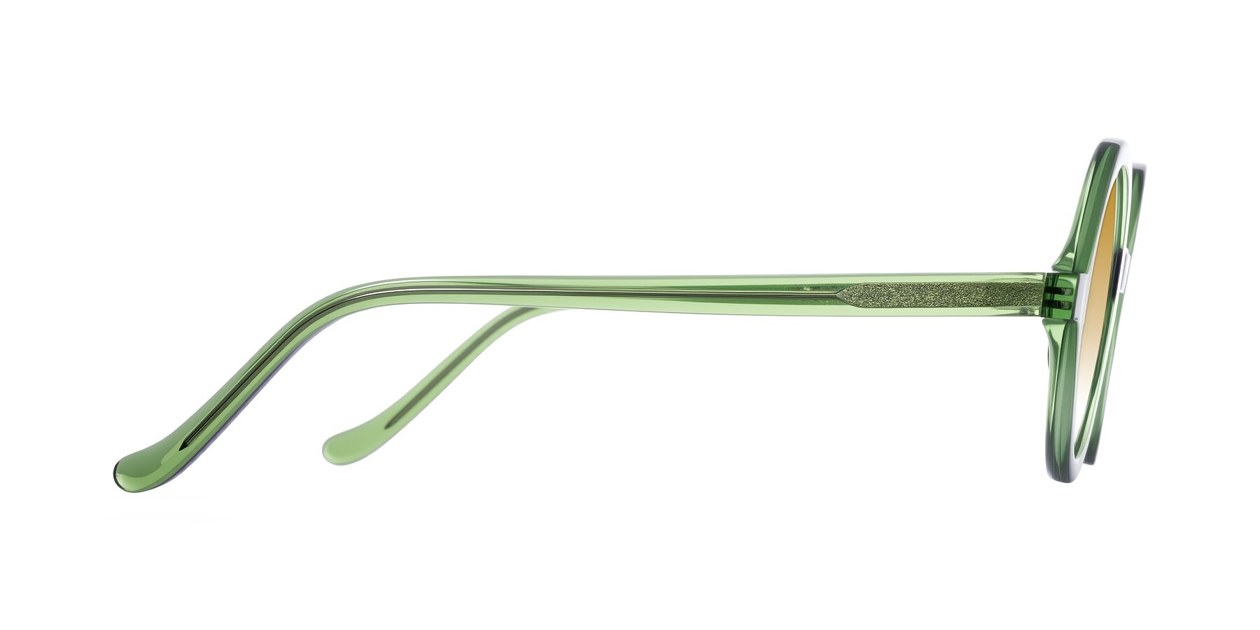 Side of Chaplin in Green with Champagne Gradient Lenses
