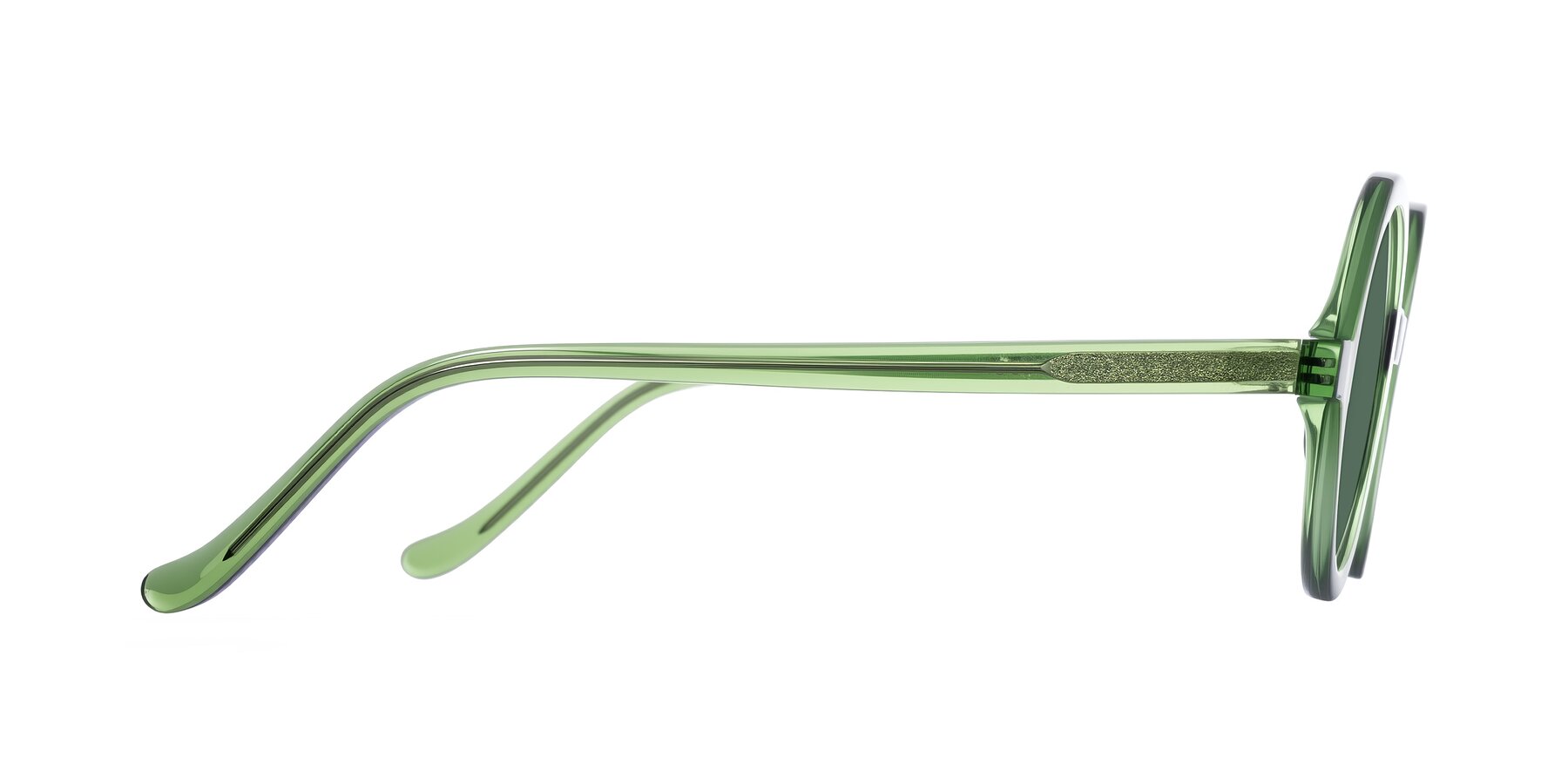 Side of Chaplin in Green with Green Polarized Lenses