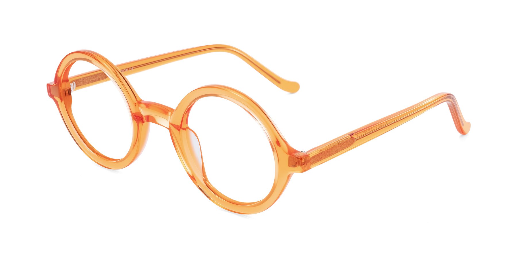 Angle of Chaplin in Orange with Clear Eyeglass Lenses