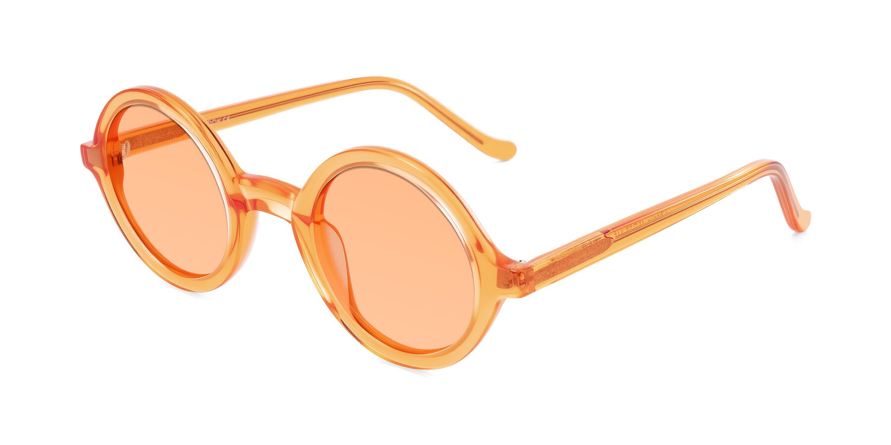 Angle of Chaplin in Orange with Light Orange Tinted Lenses