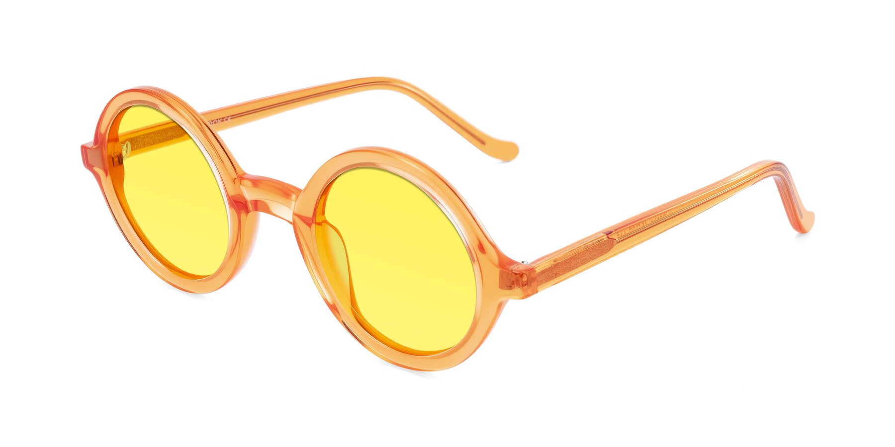 Angle of Chaplin in Orange with Medium Yellow Tinted Lenses