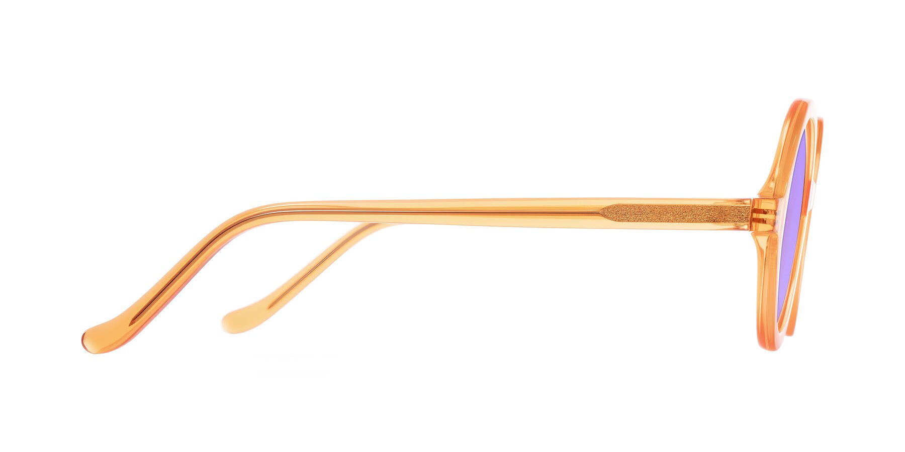 Side of Chaplin in Orange with Medium Purple Tinted Lenses