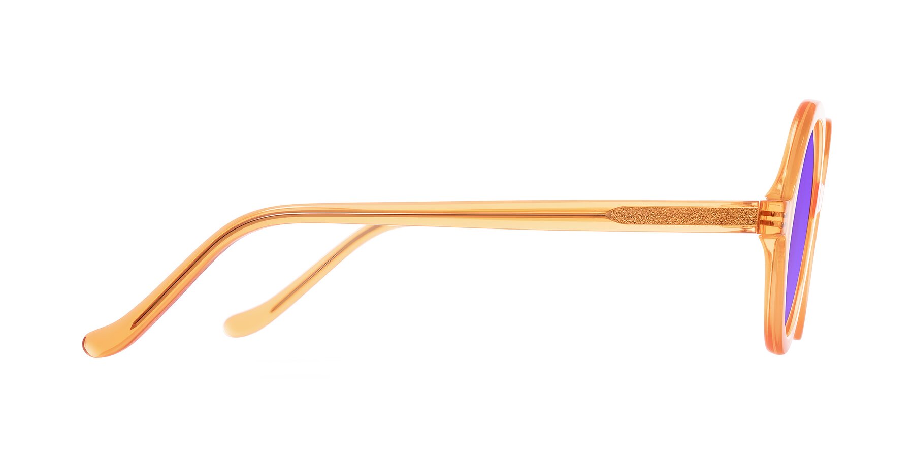 Side of Chaplin in Orange with Purple Tinted Lenses