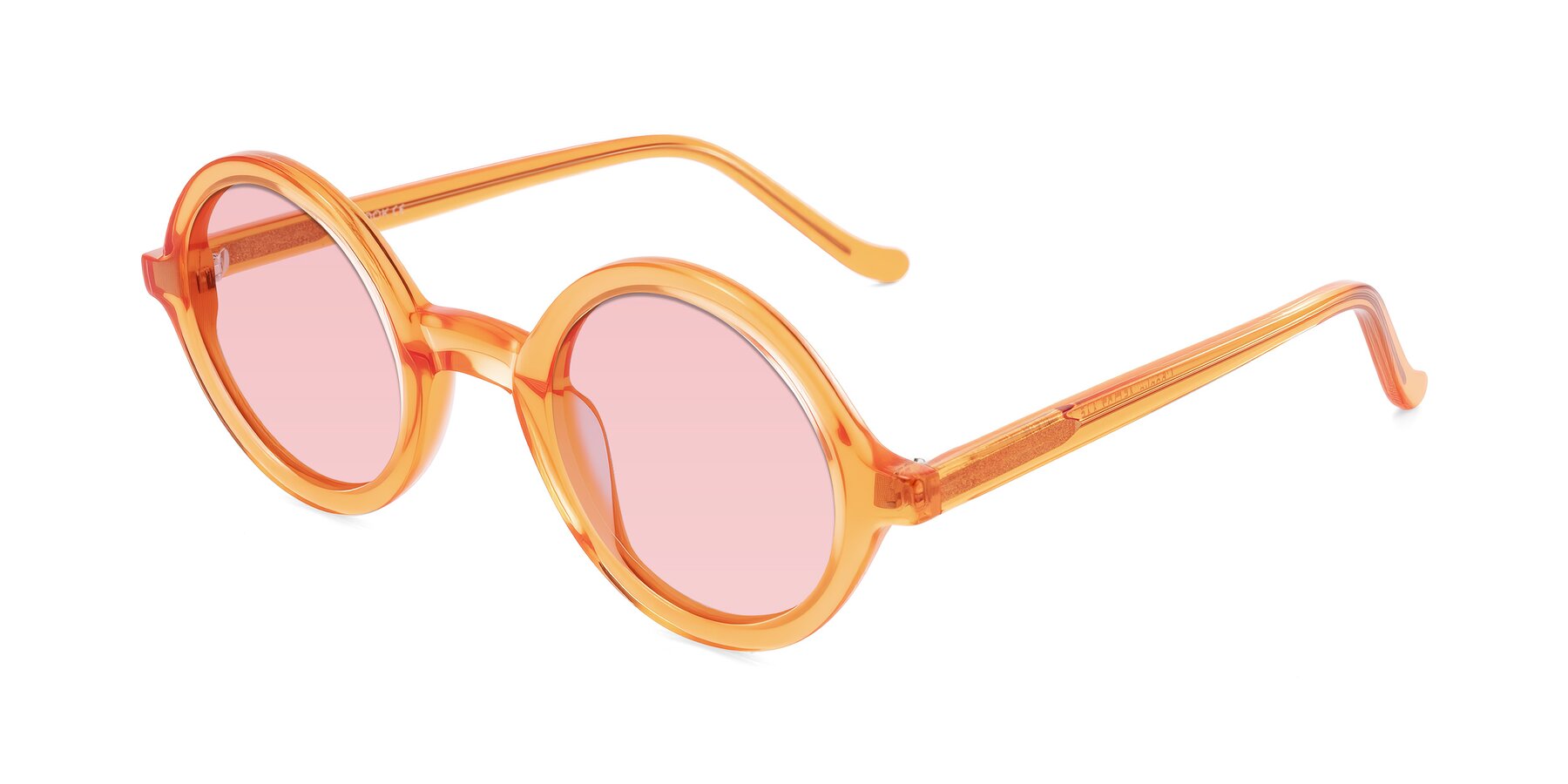 Angle of Chaplin in Orange with Light Garnet Tinted Lenses