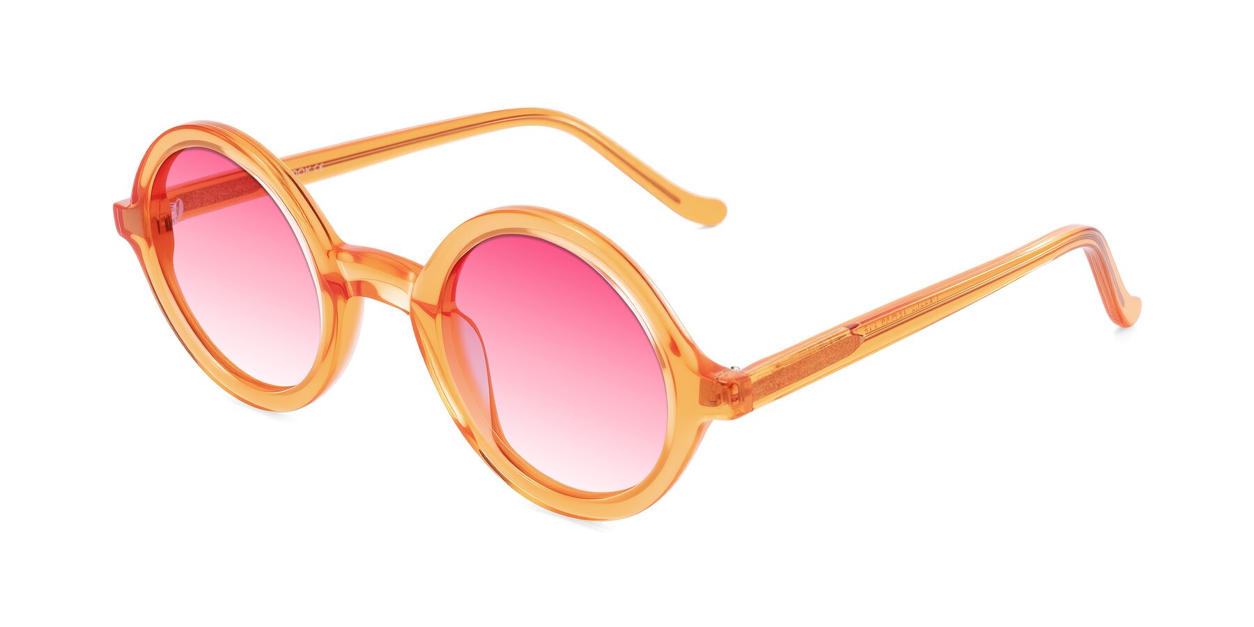 Angle of Chaplin in Orange with Pink Gradient Lenses