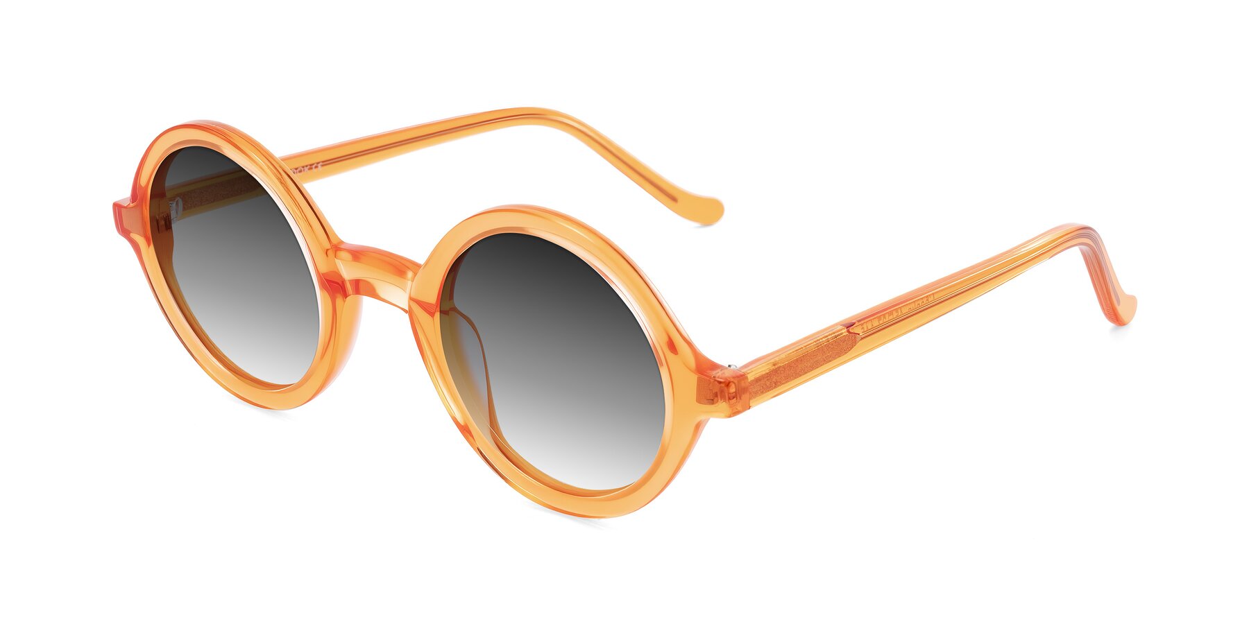 Angle of Chaplin in Orange with Gray Gradient Lenses