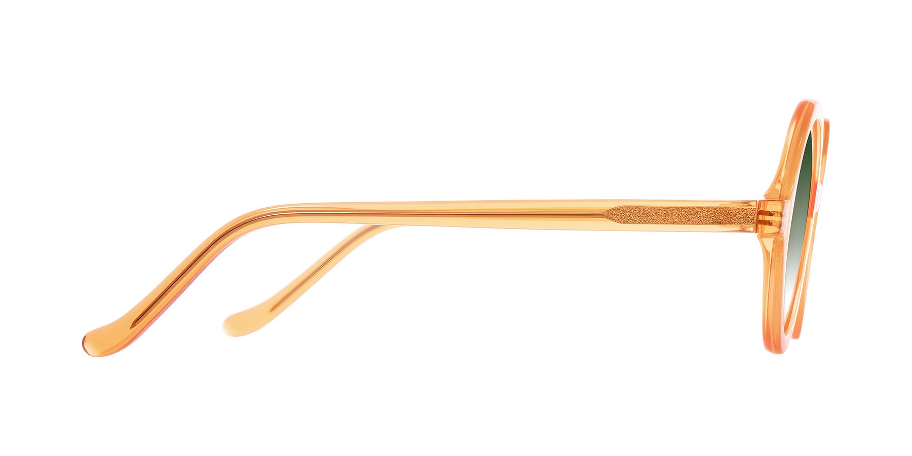 Side of Chaplin in Orange with Green Gradient Lenses