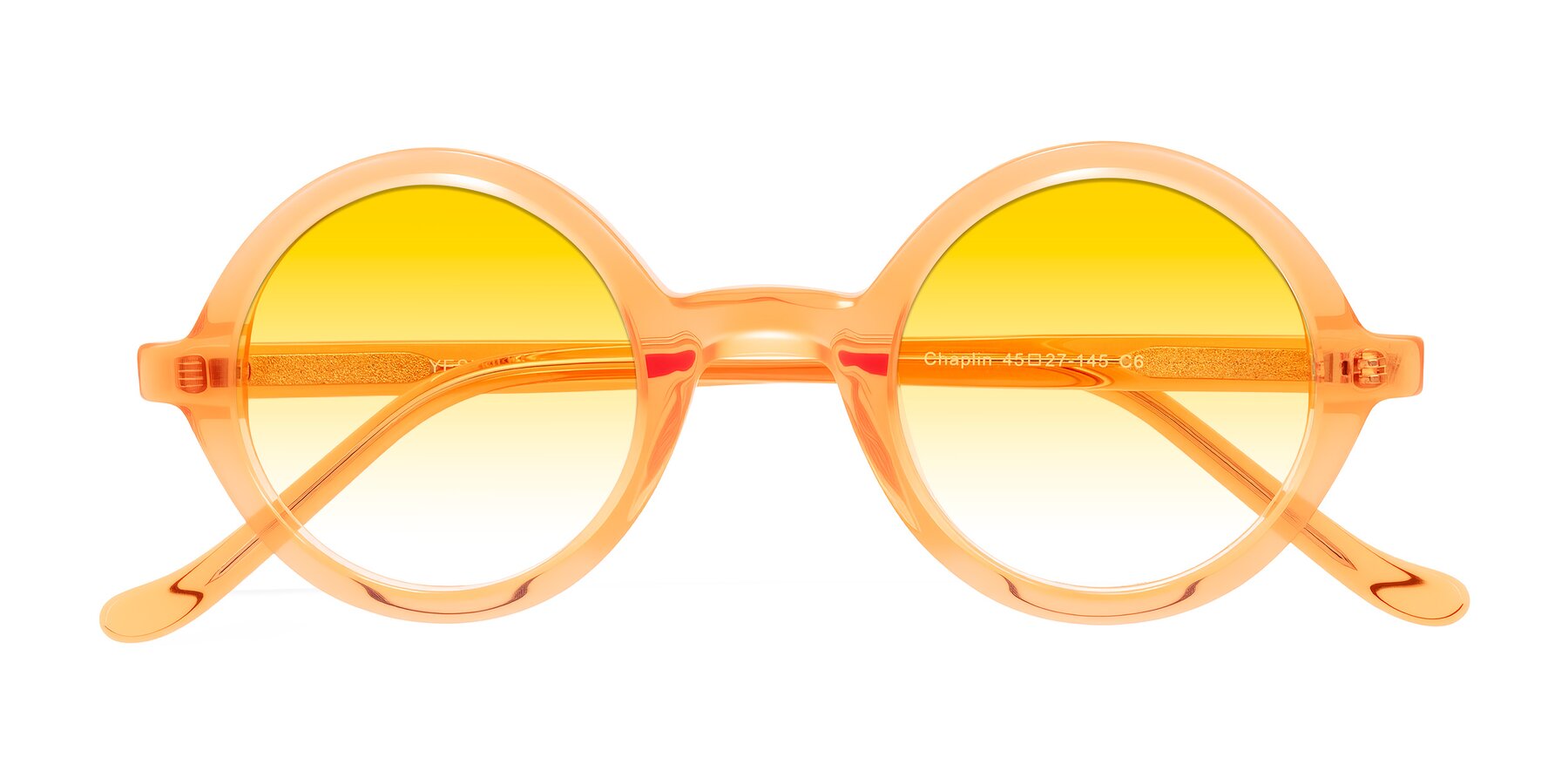 Folded Front of Chaplin in Orange with Yellow Gradient Lenses