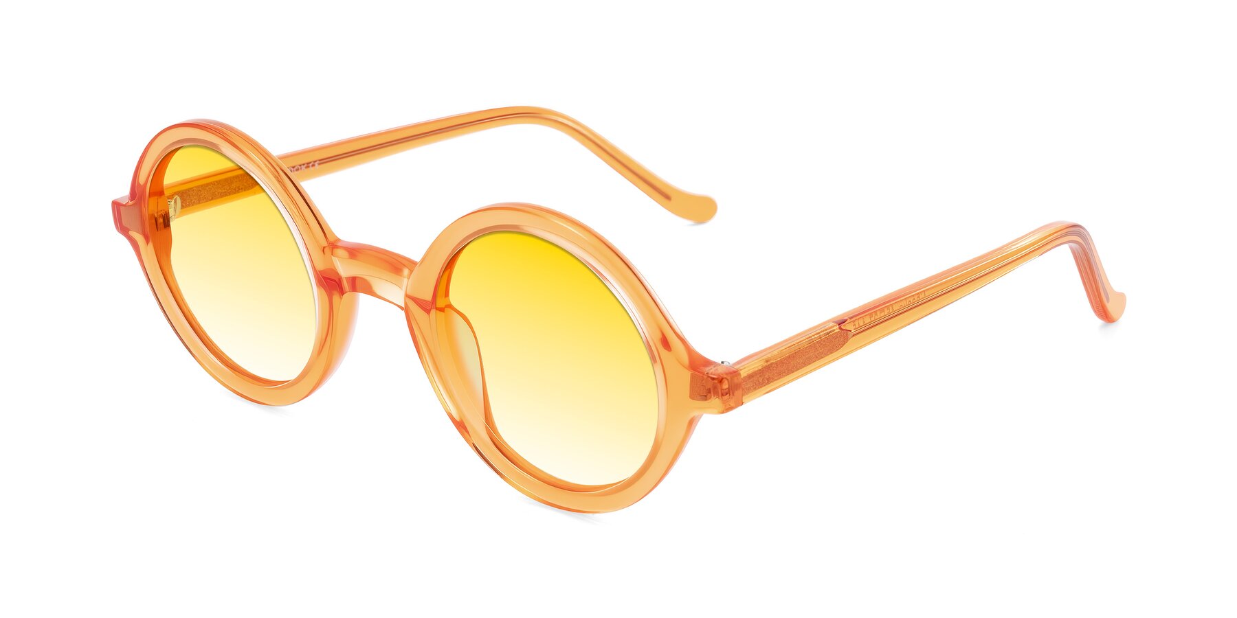 Angle of Chaplin in Orange with Yellow Gradient Lenses