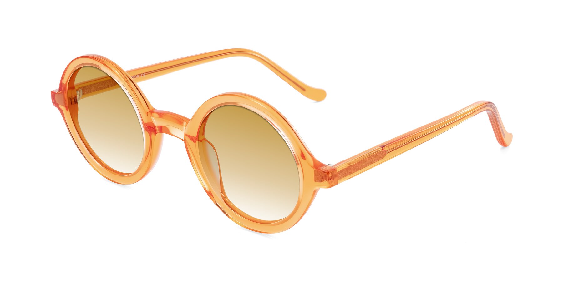 Angle of Chaplin in Orange with Champagne Gradient Lenses