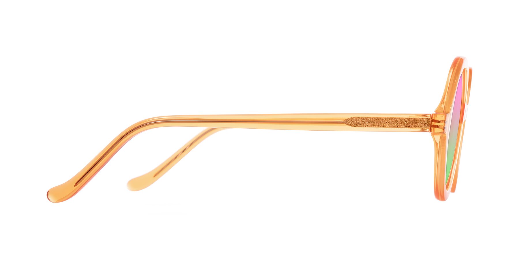 Side of Chaplin in Orange with Pink / Green Gradient Lenses