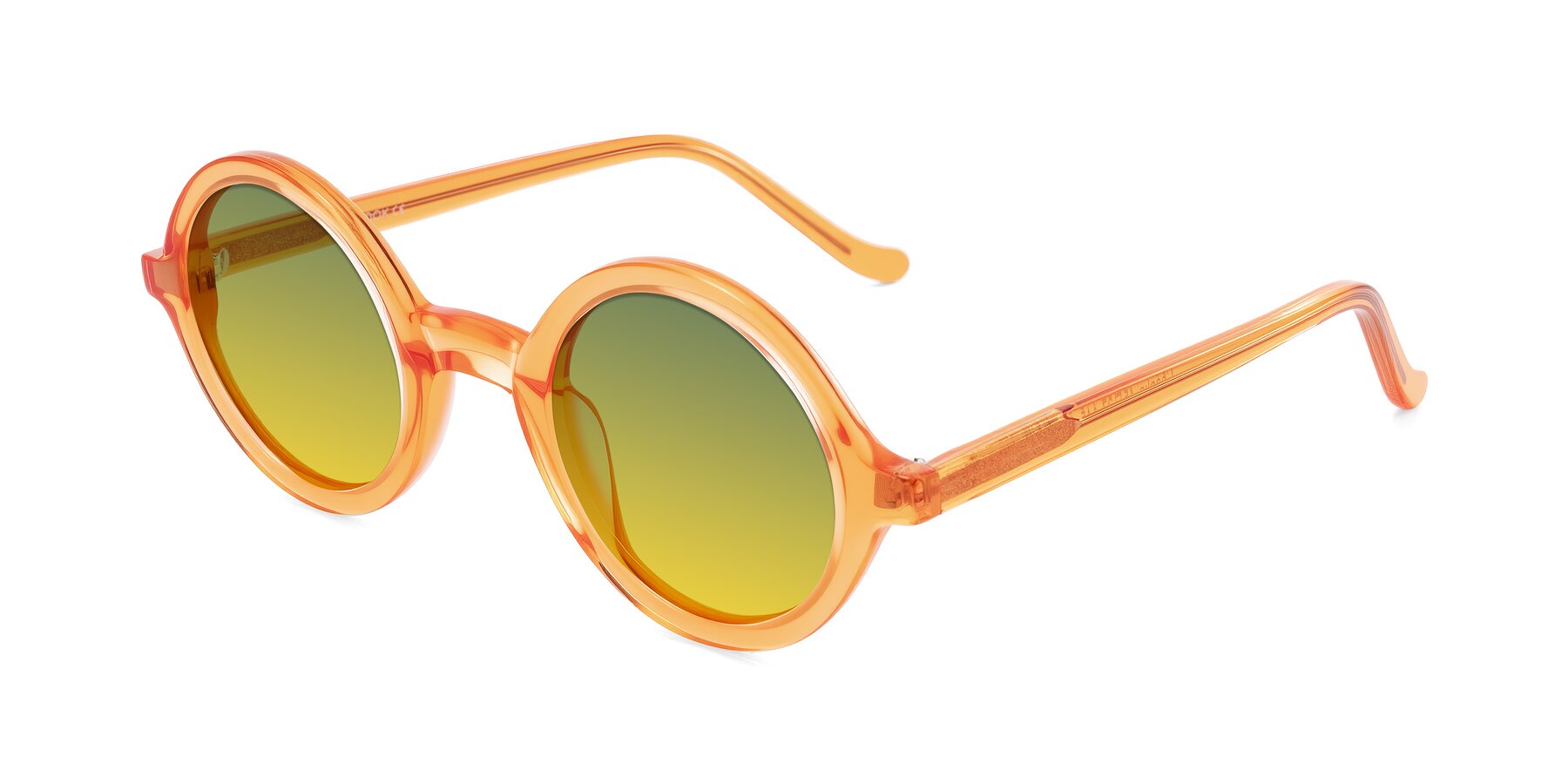 Angle of Chaplin in Orange with Green / Yellow Gradient Lenses