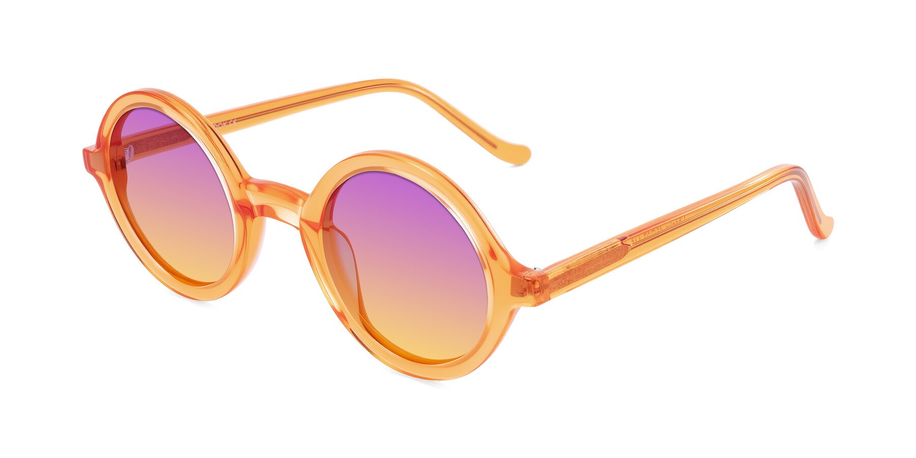 Angle of Chaplin in Orange with Purple / Yellow Gradient Lenses