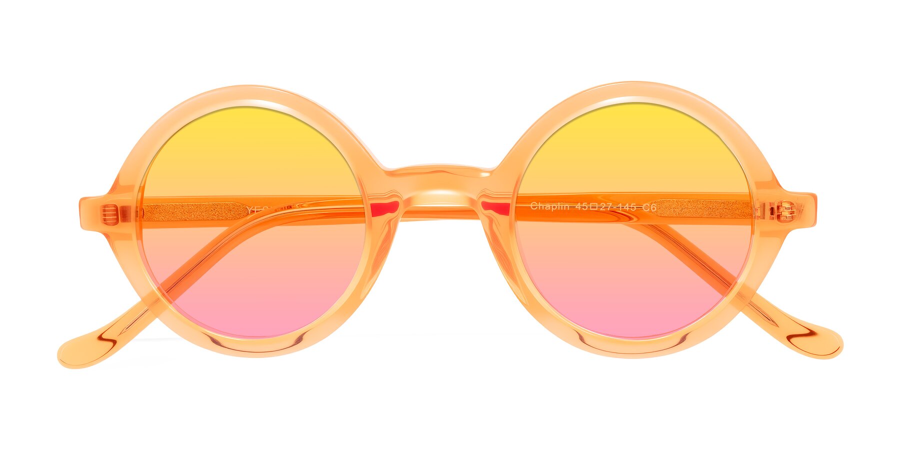 Folded Front of Chaplin in Orange with Yellow / Pink Gradient Lenses