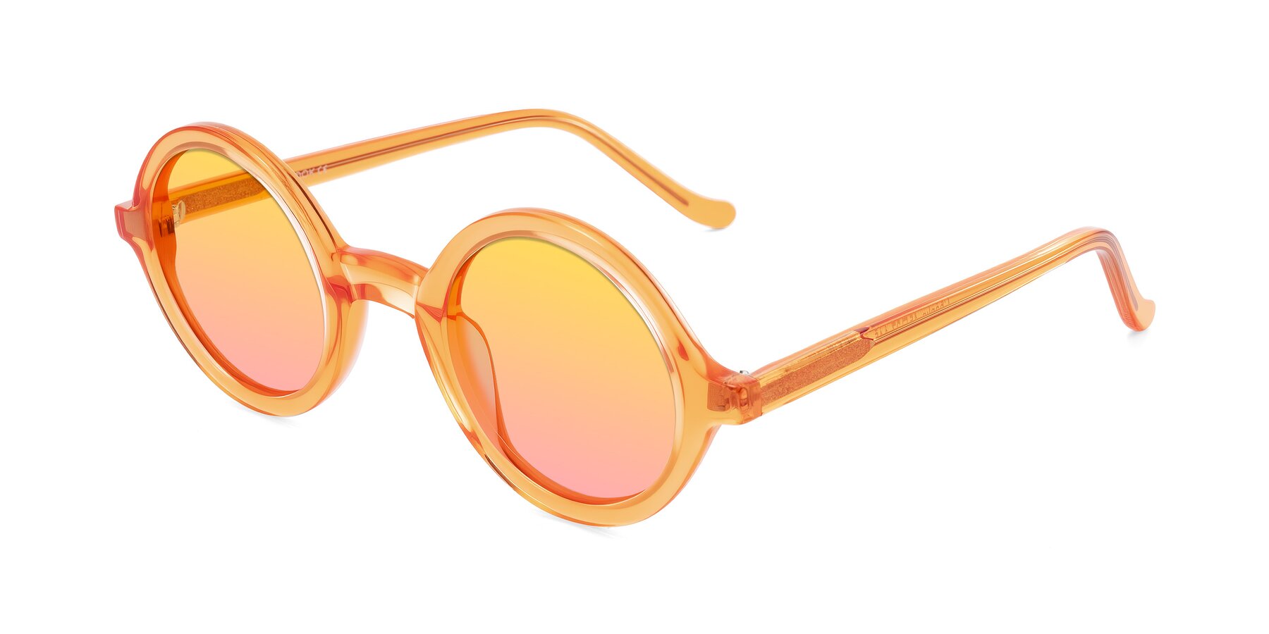 Angle of Chaplin in Orange with Yellow / Pink Gradient Lenses