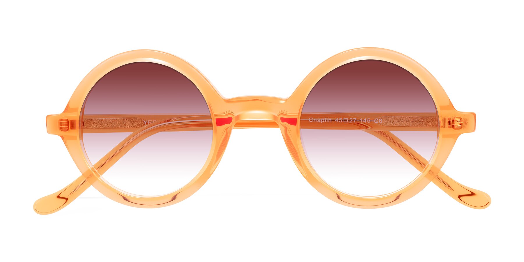 Folded Front of Chaplin in Orange with Garnet Gradient Lenses